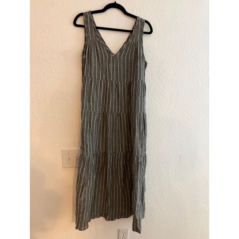 Marine Layer Corinne Striped Maxi Dress Gray Small - Picture 3 of 5